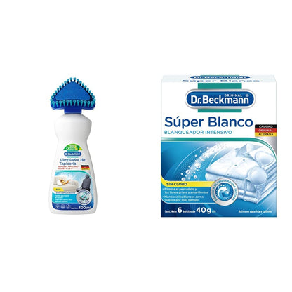 Dr. Beckmann Pack Limpiador de Tapicería y Quitamanchas en Polvo - Limpiador + Blanqueador Intensivo