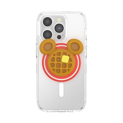 PopSockets - Empuñadura para teléfono MagSafe con Soporte, Soporte magnético, Parte Superior Intercambiable, sujeción Segura para iPhone MagSafe, teléfono y Tablet, Disney, Mickey Waffle