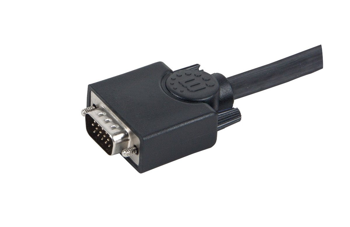 Manhattan CABITL180 Cable VGA, Hd15, 15 m, VGA (D-Sub), VGA (D-Sub), Macho/Macho, Negro, 15.2 m