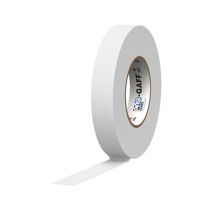 Pro Tapes Cinta Gaffer Mate con Adhesivo de Goma - 1" (Pack of 1) - Blanco
