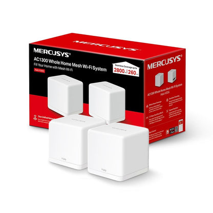 Mercusys Halo H50G Sistema WiFi Mesh AC1900, 3 Piezas - WiFi5 AC1300 Gigabit Paquete de 2