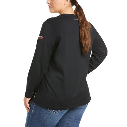 ARIAT WMS FR AC LS Top para Mujer, Color Azul Marino