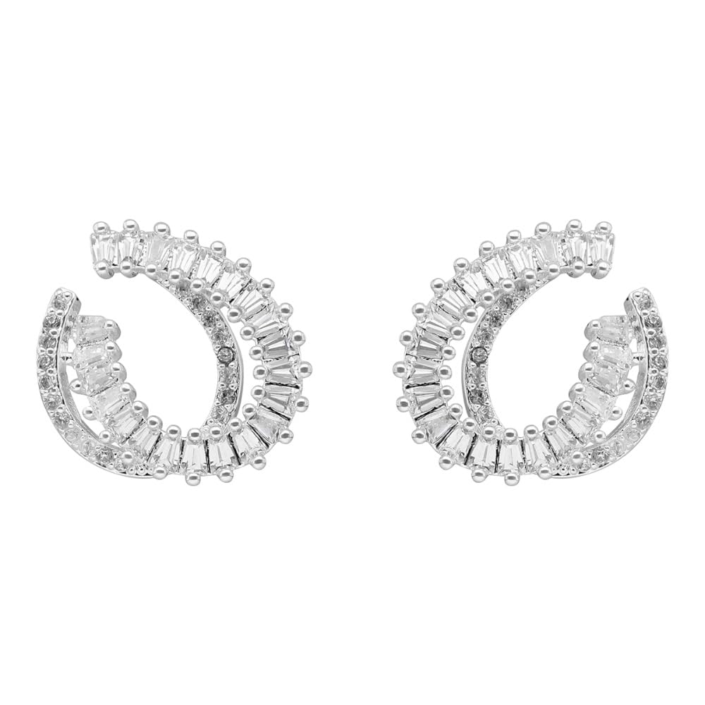 Anne Klein Aretes Plateado Asimetrico