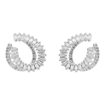 Anne Klein Aretes Plateado Asimetrico
