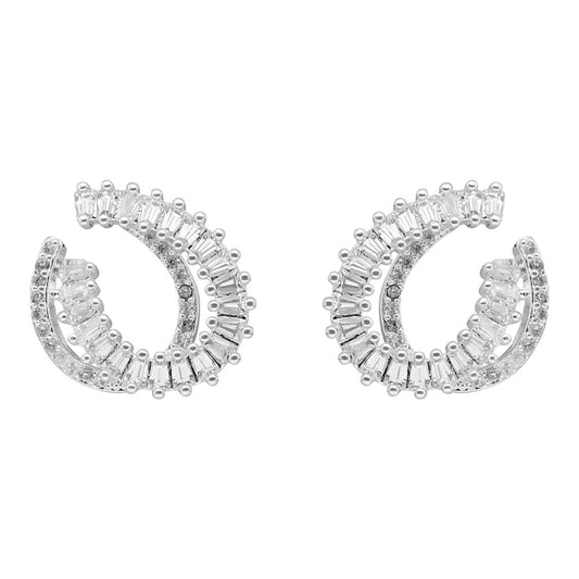 Anne Klein Aretes Plateado Asimetrico