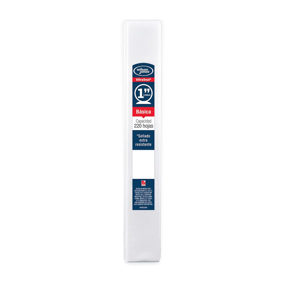 Wilson Jones Carpetas Básicas de Vinil Blanca de 3 Argollas Tamaño Carta, Arillo "O" de 1 pulgada para 225 hojas. 12 piezas. P1070
