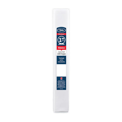 Wilson Jones Carpetas Básicas de Vinil Blanca de 3 Argollas Tamaño Carta, Arillo "O" de 1 pulgada para 225 hojas. 12 piezas. P1070