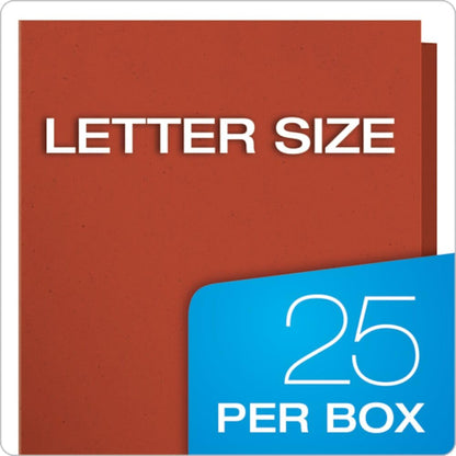 EarthWise by Oxford Twin Pocket Folders, Letter Size, Natural, 25 per Box (78542), Rojo, Carta