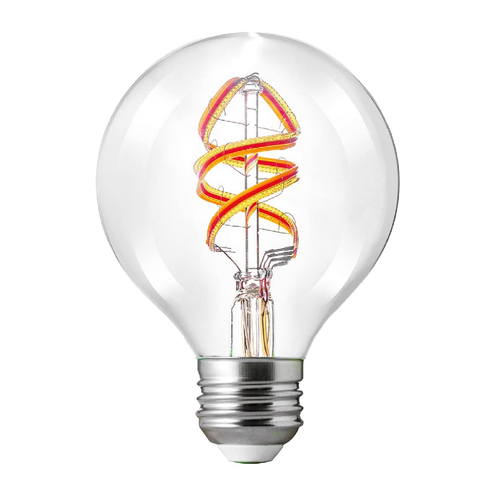Tecnolite Connect Foco Vintage LED Inteligente G25 WiFi 4.5W - Luz RGB + Cálida, Atenuable, Bombilla Edison Compatible con Alexa, Google Assistant, Atajos de Siri y App móvil