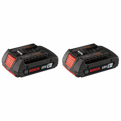 BOSCH BAT612-2PK Baterías de alimentación estándar de iones de litio de 18 V, 2 Ah