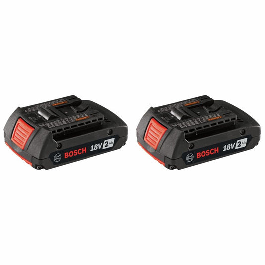 BOSCH BAT612-2PK Baterías de alimentación estándar de iones de litio de 18 V, 2 Ah