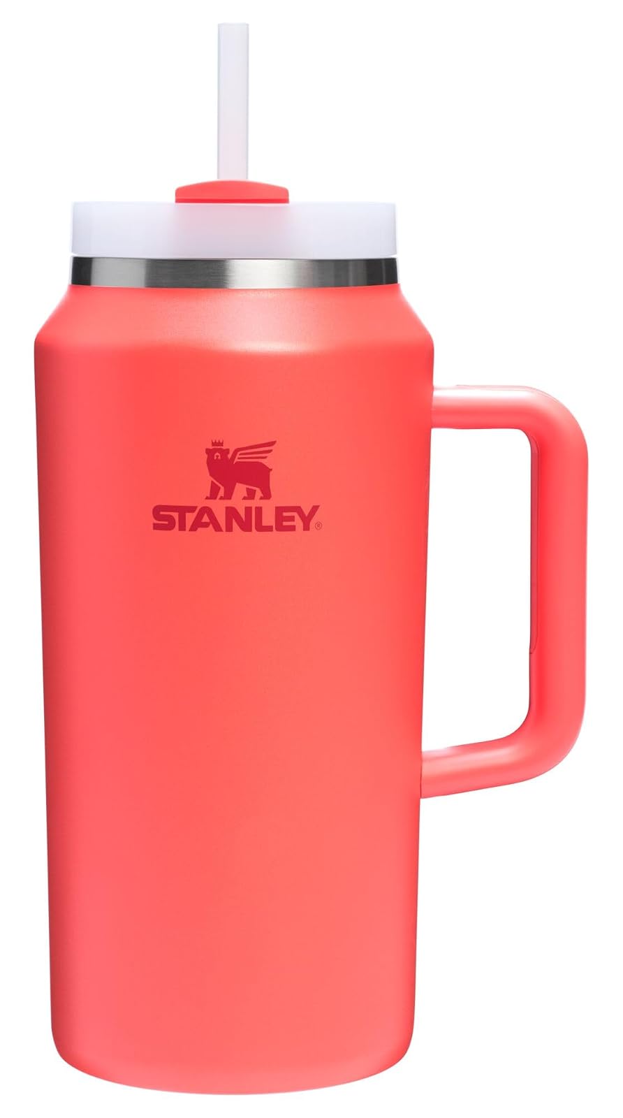 Stanley Quencher H2.0 Vaso con Asa y Popote, Tapa FlowState - 64 oz - Coral caliente