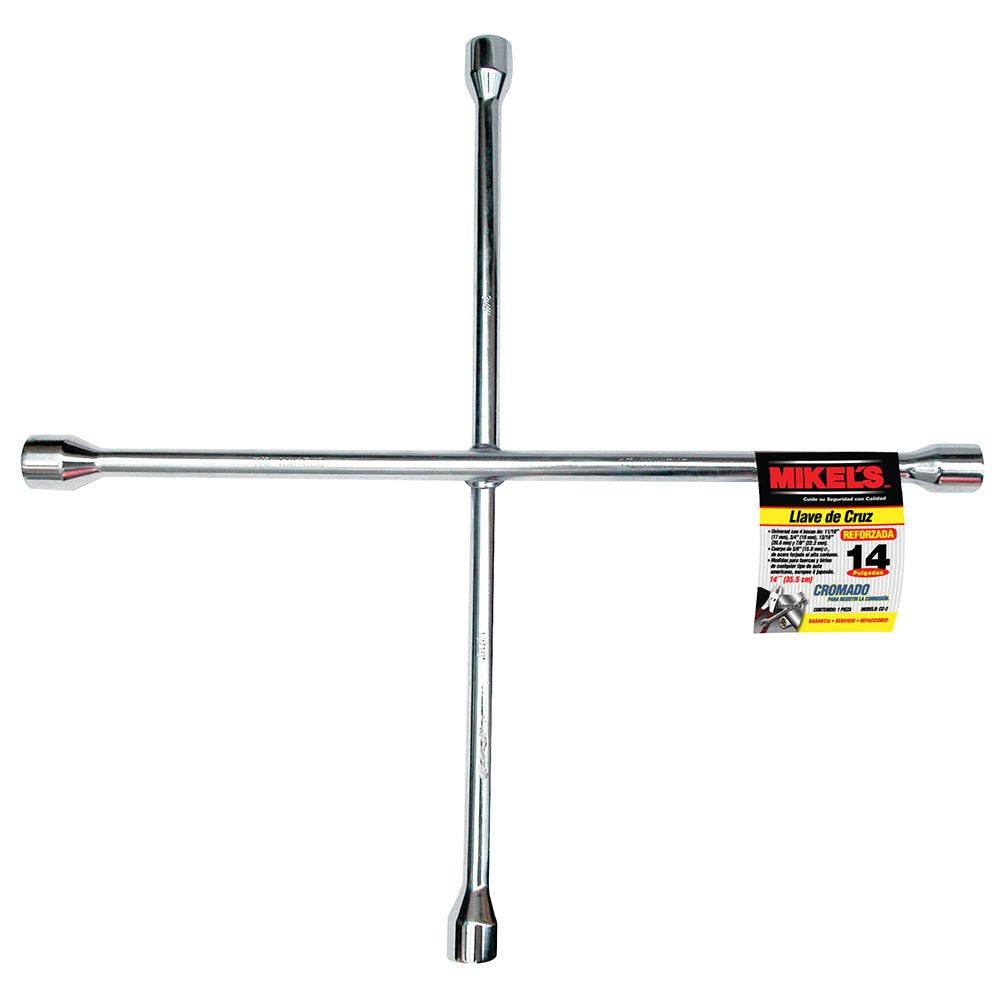Mikel's BAV-50 Bastón de Seguridad Uso Ligero + Mikel's CC-14P Llave de Cruz Plegable 14” (13/16” - 3/4” - 17mm - 7/8”)