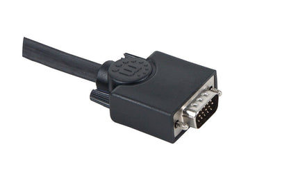 Manhattan CABITL180 Cable VGA, Hd15, 15 m, VGA (D-Sub), VGA (D-Sub), Macho/Macho, Negro, 15.2 m