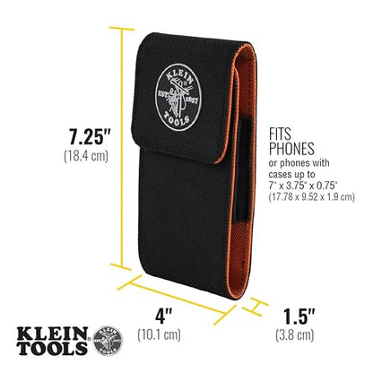 Klein Tools 55474 - Soporte para teléfono, XXL, Compatible con iPhone, Google, LG, Samsung, con Cierre magnético y Clip para cinturón