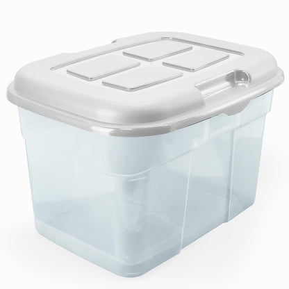 Caja de Almacenamiento 32 L Apilable de Plástico Color Azul - BLANCO