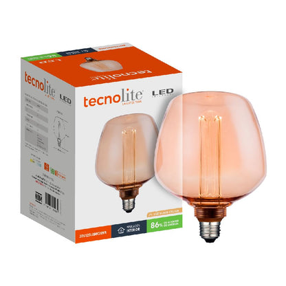 Tecnolite - Foco Copa Vintage LED 3.5 W, Luz Ámbar, Base E27, Atenuable