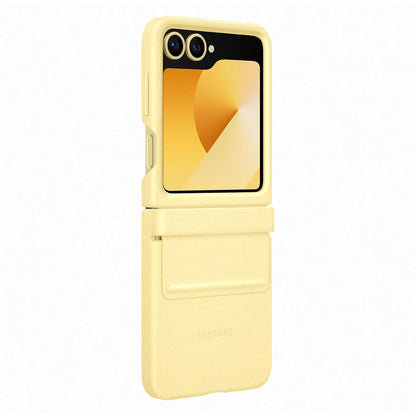 Samsung Galaxy Flip6 Flap Vegan Leather Case Color: Amarillo