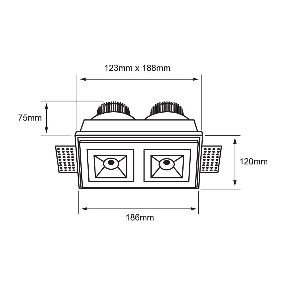 Tecnolite Lámpara Downlight LED Empotrable de Yeso, Sin Marco, 12 W, Luz Suave Cálida, LED integrado