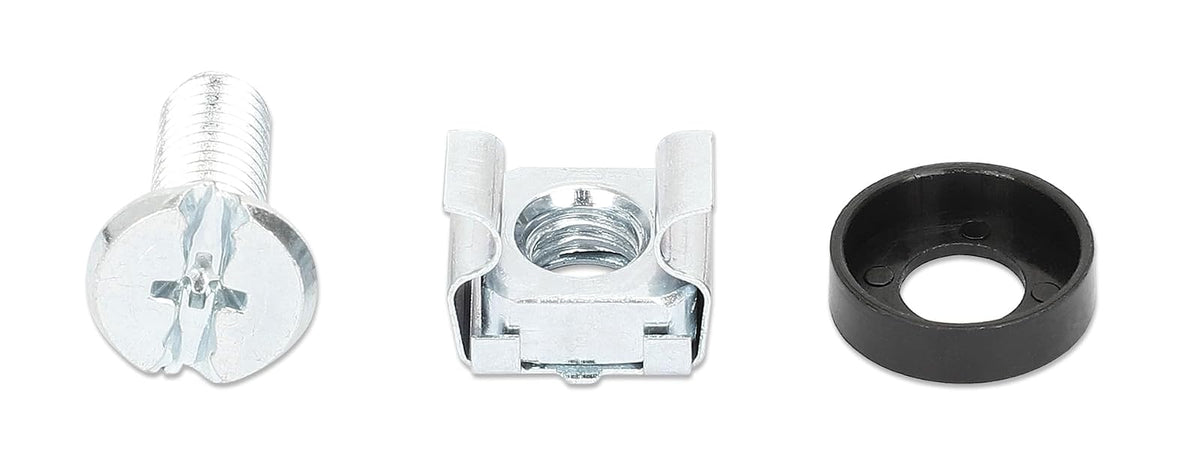 Kit Tornillos Rack M6 50 Piezas con Tuercas Enjauladas y Arandelas, Tornillería para Gabinete Rack 19 Pulgadas y Server Rack, para Montaje de Equipos Intellinet 711081