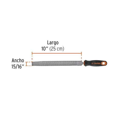 Truper LES-10T, Lima escofina 10" con mango doble inyección