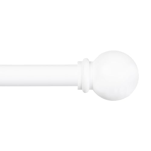 Kenney Chelsea, bola barra de cortina de ventana, Blanco, 71.12-121.92 cm
