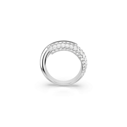 Swarovski Anillo Dextera, Blanco, Baño de rodio