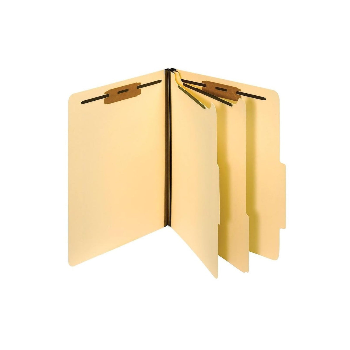 Pendaflex Manila - Carpetas de clasificación, 2 divisores, cierres de 5 cm, corte de 2/5, tamaño carta, manila, caja de 10 (24000P)