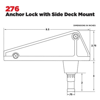 Scotty #276 Anchor Lock w/ #241 Side Deck Mount, Black