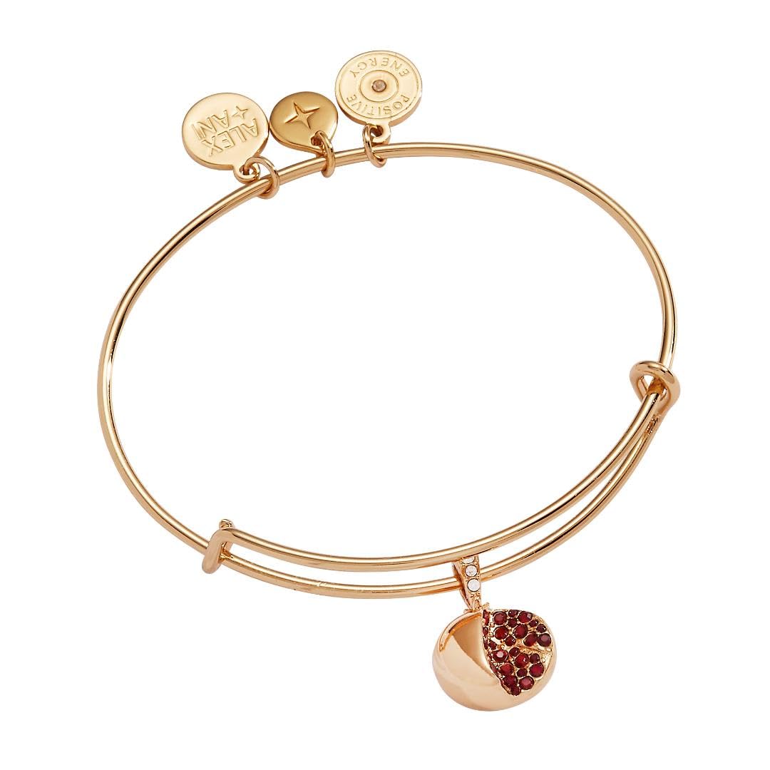 Alex and Ani Brazalete Rígido Granada | Pulseras Doradas para Mujer | Oro, Cristal | Pulseras Plateadas para Mujer | Stack de Pulseras