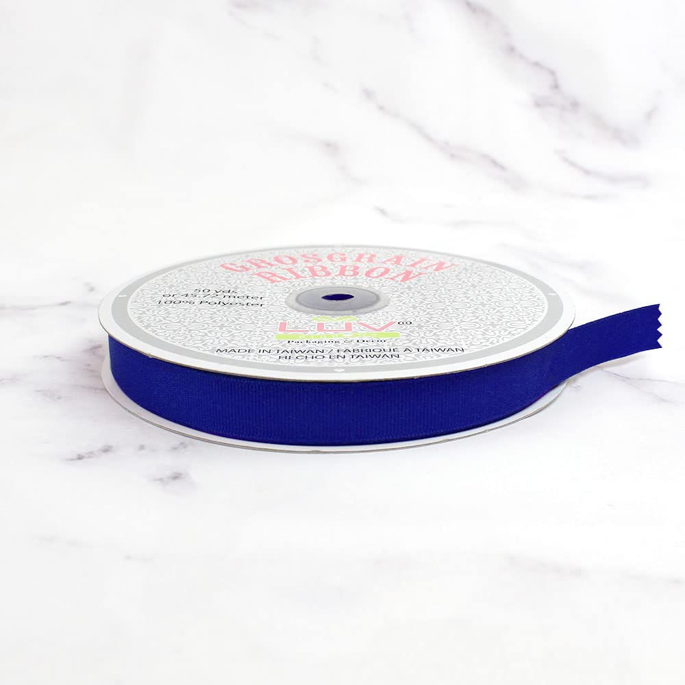 Creative Ideas Cinta de grogrén sólida de 50 Yardas, 5/8 Pulgadas, Azul Real