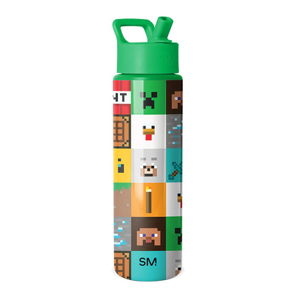 Simple Modern Summit Botella de Agua con Tapa de Popote - 30oz Water Bottle - Minecraft: Mashup