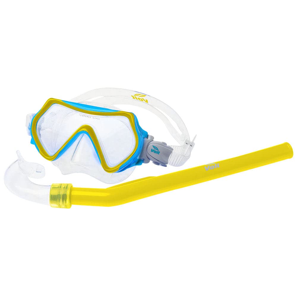 Voit Set Acuatico Kit de Snorkel para niños 2 en 1 Gafas de Buceo panoramicas de Vidrio Templado y Tubo de Buceo para Entrenamiento - Junior - Multicolor