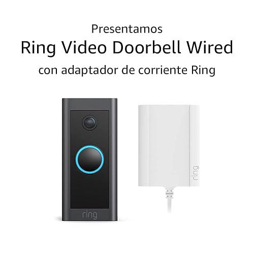 Videotimbre cableado Ring: videotimbre en HD con comunicación bidireccional, alertas en tiempo real y detección de movimiento avanzada (necesita cableado, modelo de 2021)