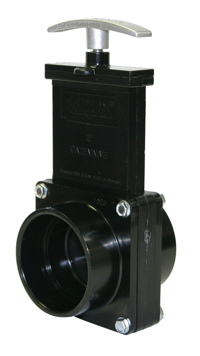 Valterra 7201M ABS Gate Valve, Black, 2" Slip, with Metal Handle