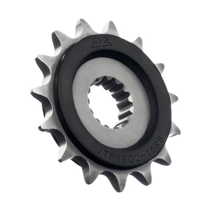 JT Sprockets JTF1902.15RB Piñón Delantero Acolchado de Goma de 15 Dientes, Negro