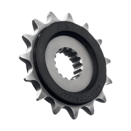 JT Sprockets JTF1902.15RB Piñón Delantero Acolchado de Goma de 15 Dientes, Negro