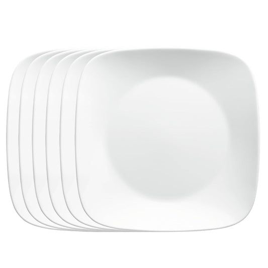 Corelle Square Pure White 22.9cm Plate Set (6-Piece)