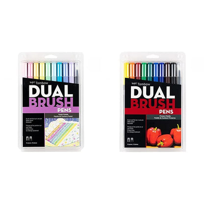 Tombow Dual Brush Pen Marcadores Artísticos de Doble Punta - Pastel - 10 unidades - Marcadores artísticos + Rotuladores