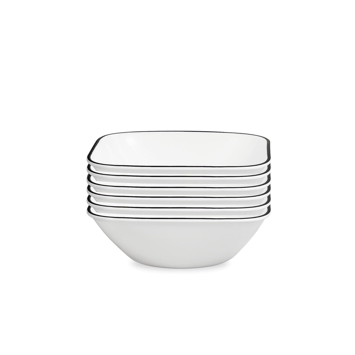 Corelle Simple Lines Vajilla Cuadrada Blanca - Blanco - Large - Líneas simples