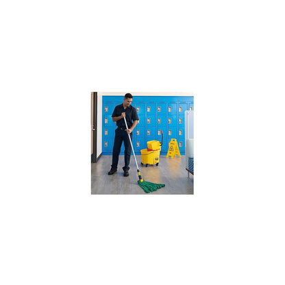 Rubbermaid Commercial Products - Mango de trapeador húmeda, fibra de vidrio de 54 pulgadas, trapeador resistente para limpieza de suelos industrial/doméstica, cabezal de trapeador de cambio rápido