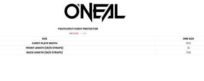 O'Neal 0458-100 Protector de Pecho para Jóvenes Talla Única, Negro