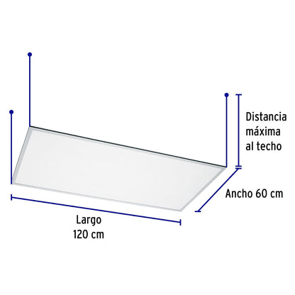 Volteck Lait COL-402LN, Panel delgado colgante de LED 65 W 60 x 120 cm luz neutra
