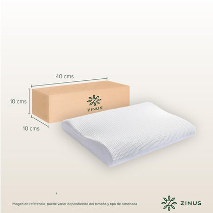 Zinus | Almohada de Memory Foam Ergonómica | Soporte especializado para Cuello | Espuma viscoelástica de Alta Densidad | Diseño Contorneado para Dormir Mejor