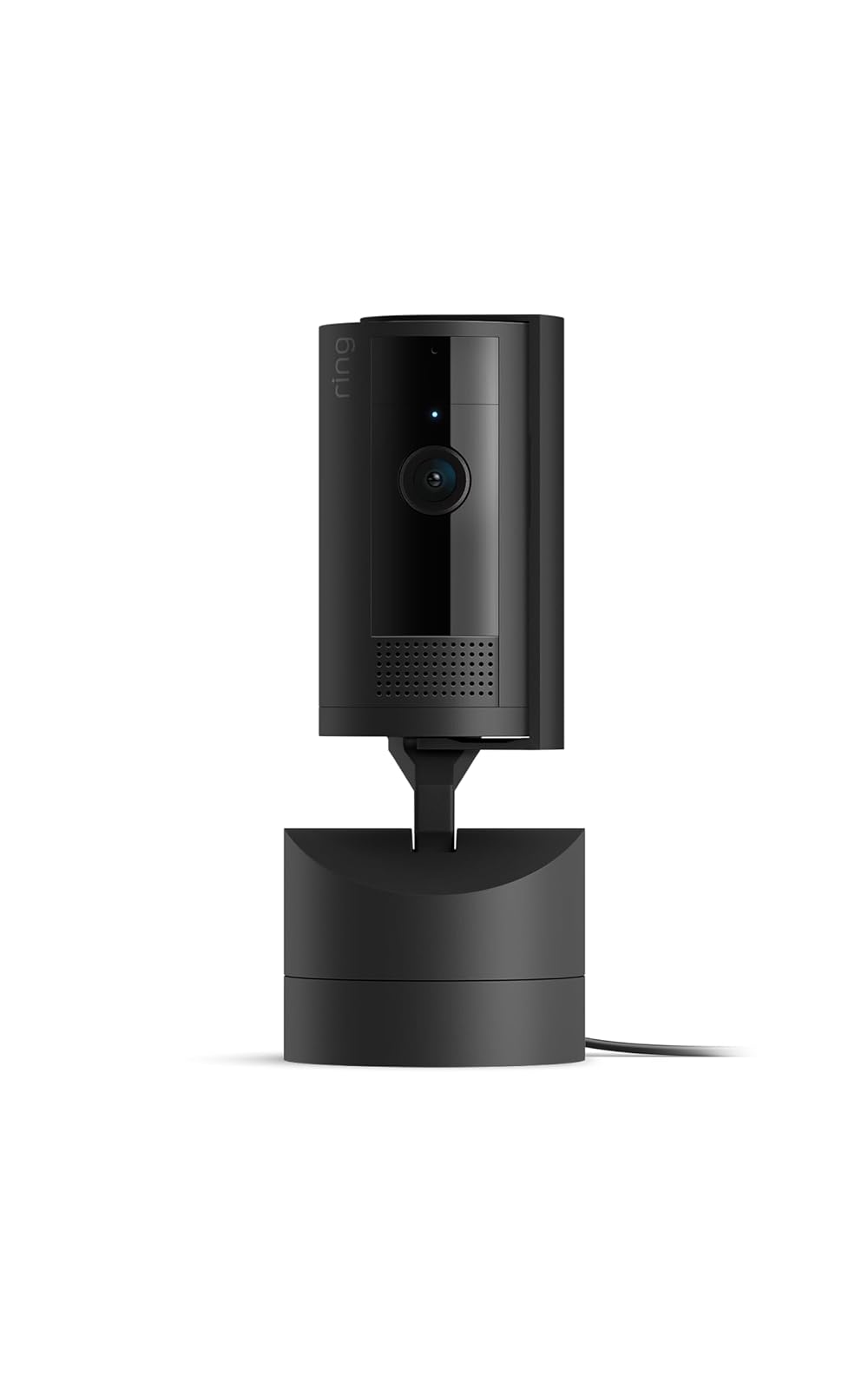 Cámara para interiores con movimiento Ring (Pan-Tilt Indoor Cam) | Ve todos los ángulos con vista panorámica de 360°, video HD y audio bidireccional (modelo más reciente) | Negro