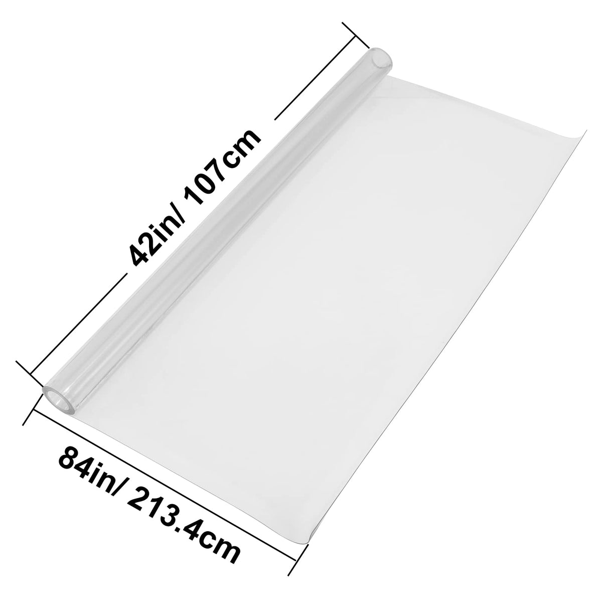 VEVOR - Protector de Mesa Transparente de 84 x 42 Pulgadas, Almohadillas para Orejas Protectoras de computadora de PVC Transparente de 1,5 mm de Grosor, Mantel de plástico para Comedor
