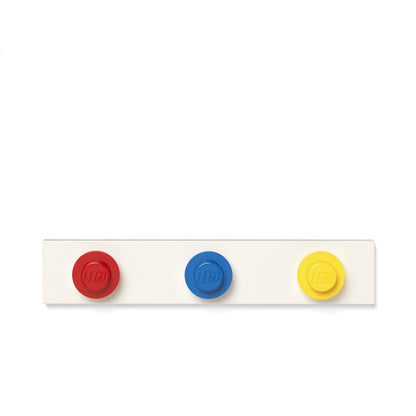 Room Copenhagen - Lego - Perchero de pared con 3 ganchos para colgar abrigos, mochilas, sombreros, decoración perfecta para la habitación de Lego para niños, varios colores, rojo, azul, amarillo