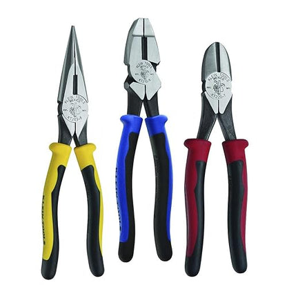 KLEIN TOOLS KTM0005 | Kit De Pinzas | 3 Piezas | Cortes Precisos | Kit de pinzas electricista con fuerza y control; sus pinzas de corte facilitan trabajos pesados y maniobras precisas.
