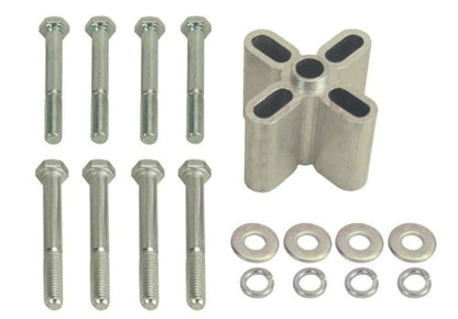 Derale Espaciador de Ventilador de Correa de Aluminio 31515, 1-1/2 in, Hembra 5/8-3/4 Piloto, Plateado