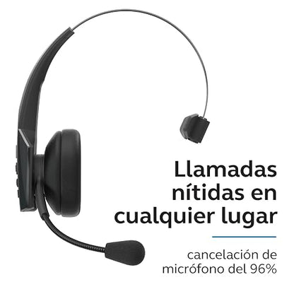 BlueParrott Auriculares Bluetooth B350-XT | Auriculares con cancelación de ruido del 96% para conductores de camiones; ligeros, cómodos, IP54, 24 h de autonomía